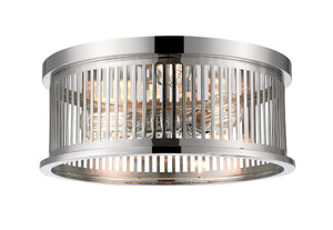 Camellia 3 Light Flush Mount in Polished Nickel Finish