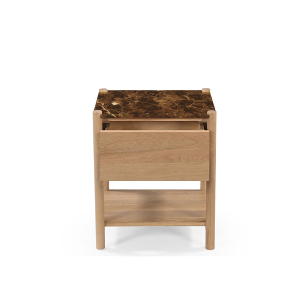 Elio Nightstand with Dark Emperador Marble Top