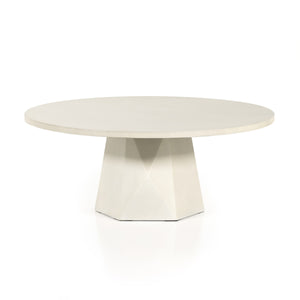 Bowman Outdoor Coffee Table In White Concrete
