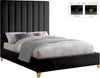 Glenda Full Bed In Black Velvet