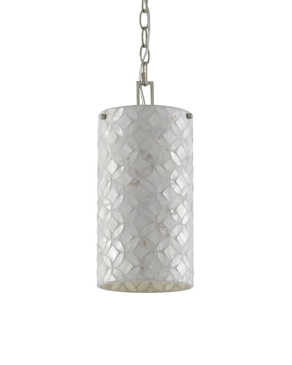 Ellison Pendant In Pearl & Antique Silver Leaf