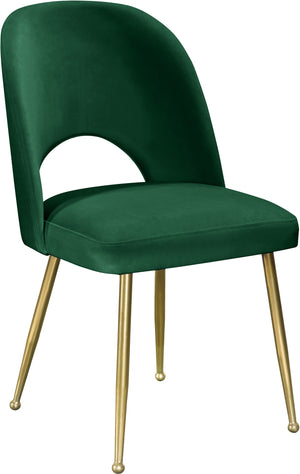 Ramon Dining Chair In Green Velvet