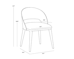DEZIRAE DINING CHAIR - BLACK - COGNAC LEATHER