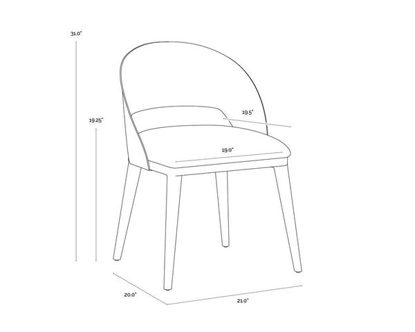 DEZIRAE DINING CHAIR - BLACK - COGNAC LEATHER