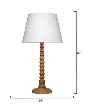 Revolution Wood Table Lamp with Linen Shade, Natural