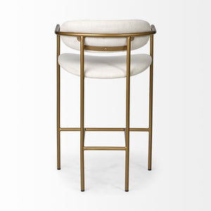 Parker  Cream Fabric Seat Gold Metal Counter Stool