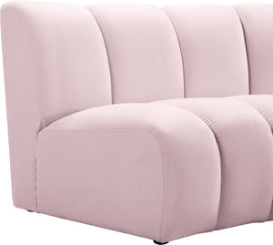 Lynda 4pc. Modular Sectional In Pink Velvet