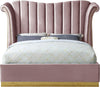 Hubert King Bed In Pink Velvet
