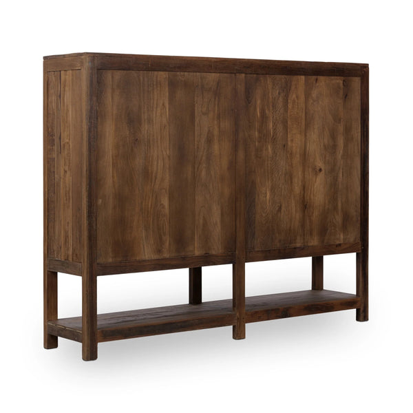 Kharga Reclaimed Wood Cabinet with Glass Doors