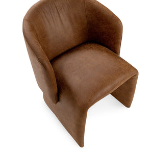 Halstead Upholstered Dining Chair - Cognac Leather