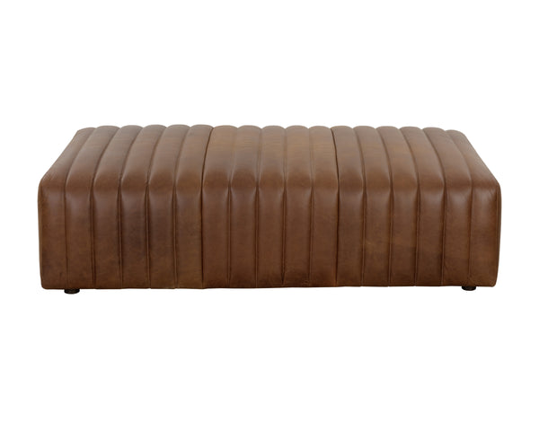 LEWIN OTTOMAN - RECTANGULAR - LUCIA TOBACCO LEATHER