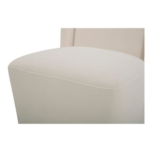 Moe's Cormac Rolling Dining Chair in Cream