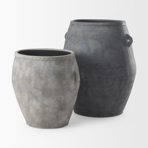 Zuma 27.2L x 18.1W x 24.4H Light Gray Ceramic Floor Vase