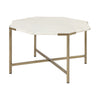 Vincent 33" Octagonal White Marble Tabletop w/ Gold Metal Base Coffee Table