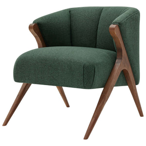 Florence Fabric Accent Chair Brown Legs In Havana Green