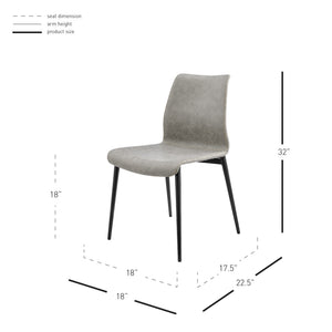 Jayden Dining Side Chair In Vintage Mist Gray (Set of 2)