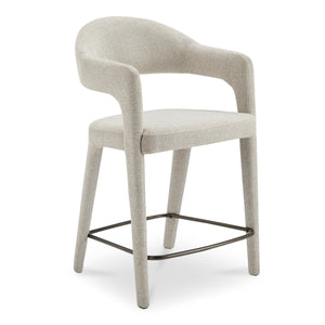 Martens Beige Counter Stool with Armrests