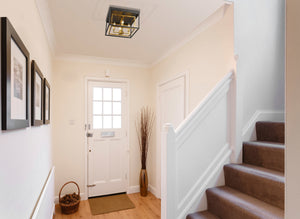 Euclid 4 Light Flush Mount in Olde Brass + Bronze Finish