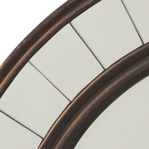 Coltrane Wood Round Wall Mirror, Antique Bronze