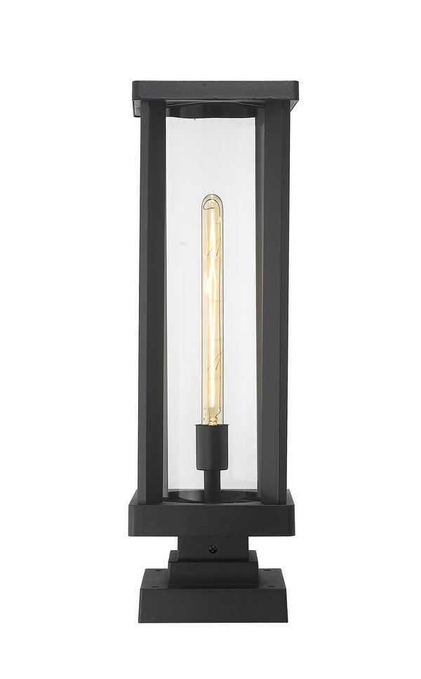 Glenwood 1 Light Outdoor Pier Mounted Fixture in Black Finish