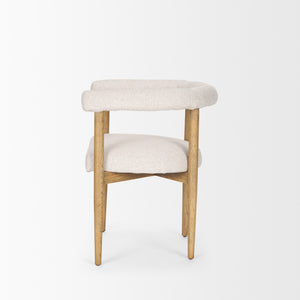 Arden Dining Chair w/ Medium Brown Wood and Cream Twill Fabric
