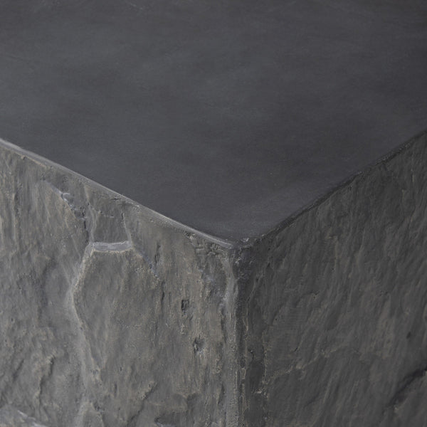 Lucius End Table In Smooth Black Concrete