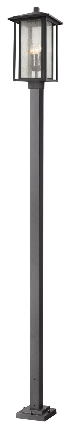 Aspen 3 Light Outdoor Post Mounted Fixture in Black Finish