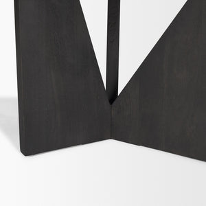 Tarro 84" Rectangular Textured Black Wood w/ Geometrical Base Dining Table