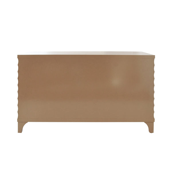 FOUR DOOR BUFFET WITH HORIZONTAL FLUTED DETAIL IN CERUSED OAK
