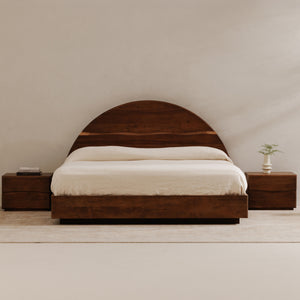 Moe's Watson Queen Bed in Brown Acacia