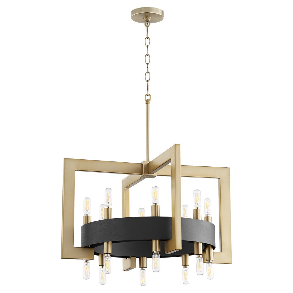 Archibald 16lt Chandelier in Noir / Aged Brass