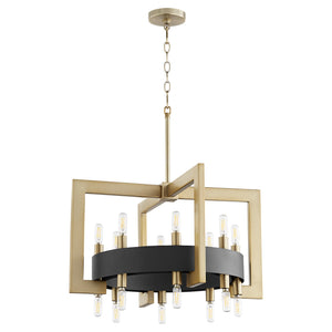 Archibald 16lt Chandelier in Noir / Aged Brass