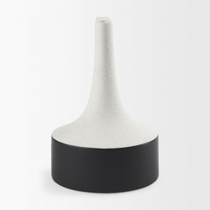 Burton 13.1H Large White and Black Ceramic Jug Vase