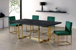 Joanna Dining Chair In Green Velvet