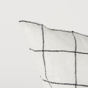 Suzanne 22 x 22 White/Black Square Pattern Decorative Pillow Cover