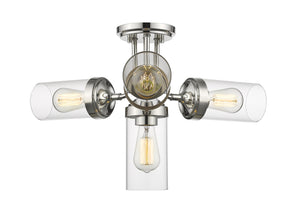 Calliope 4 Light Semi Flush Mount in Polished Nickel Finish
