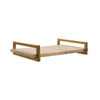 TRAVERTINE MARBLE TRAY WITH BRASS HANDLES