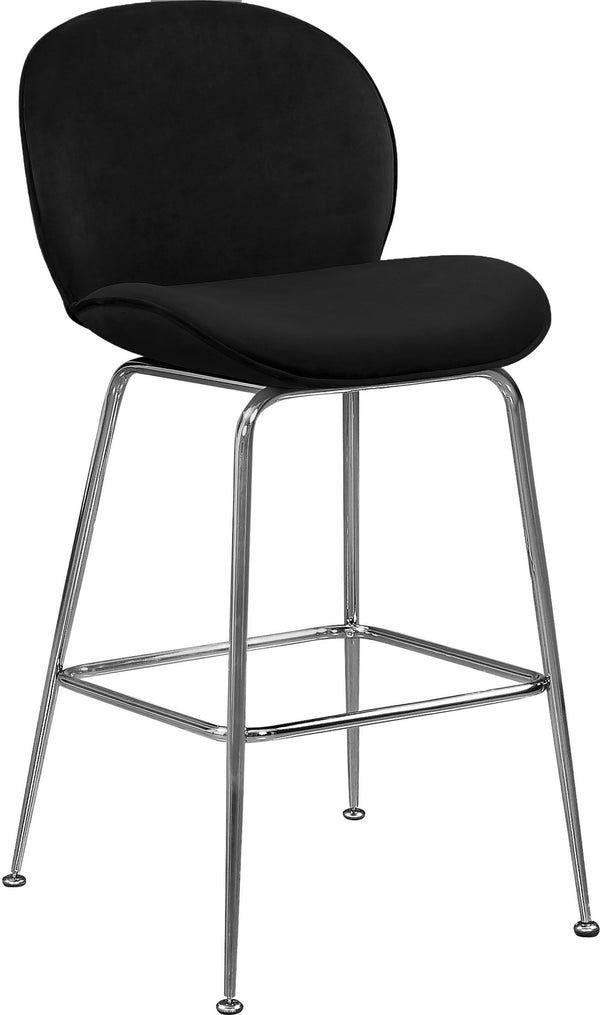 Luke Stool In Black Velvet and Chrome