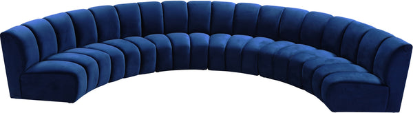 Lynda 6pc. Modular Sectional In Navy Velvet