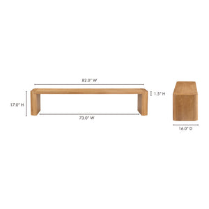 Post Large Dining Bench in Natural Oak