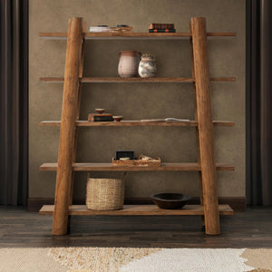 Pomona Solid Wood Bookshelf in Golden Wheat Finish
