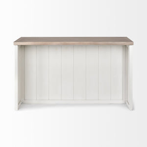 Fairview II White and Brown Two-Tone Stain Solid Wood Kitchen Island