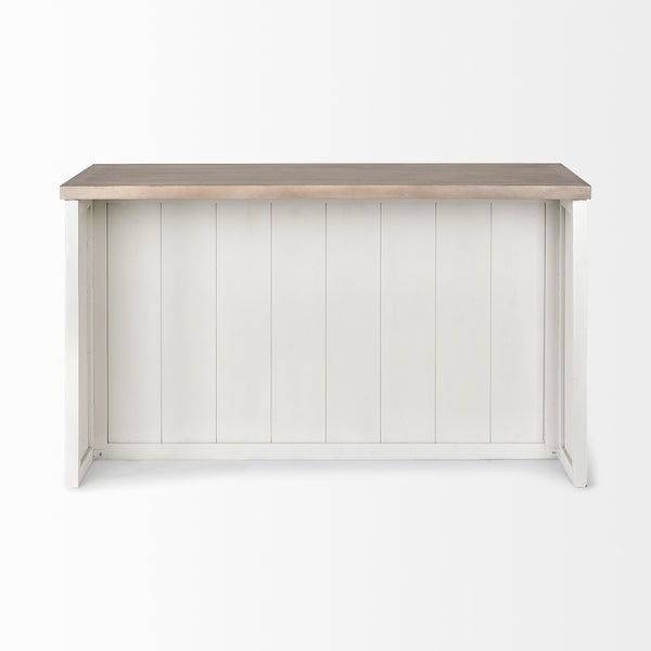Fairview II White and Brown Two-Tone Stain Solid Wood Kitchen Island
