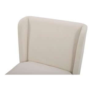 Moe's Cormac Rolling Dining Chair in Cream
