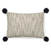 Krystal 13 x 21 Cream/Blue Pom Pom Decorative Pillow Cover