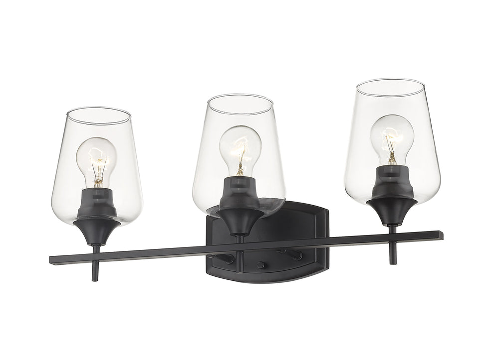 Joliet 3 Light Vanity in Matte Black Finish