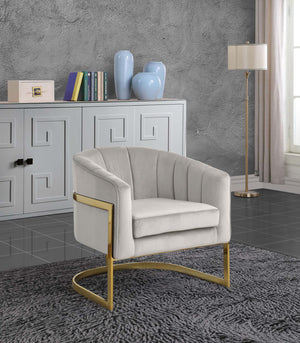 Dallas Accent Chair In Cream Velvet