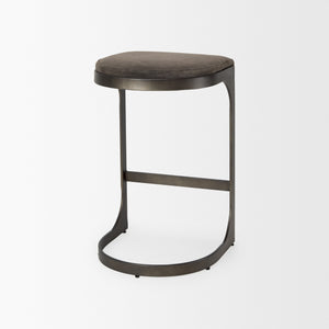 Tyson 17L x 18W x 28H Brown/Gray Suede W/ Metal Frame Counter Stool