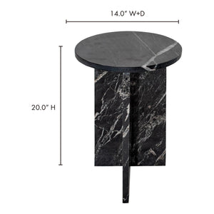 Grace Accent Table in Black Marble