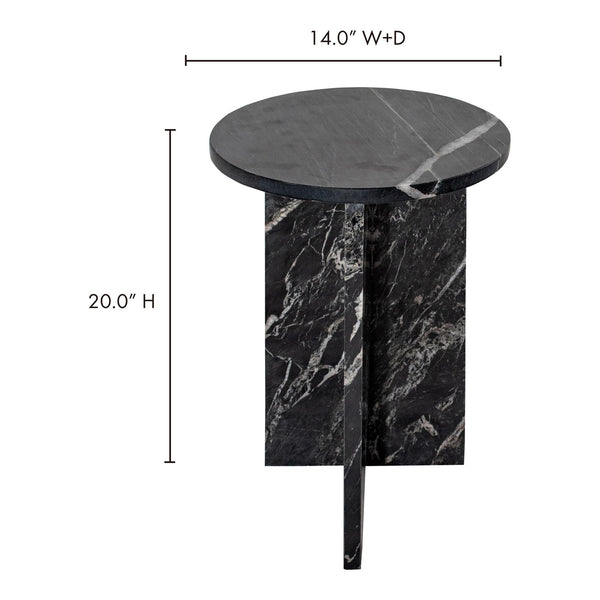Grace Accent Table in Black Marble